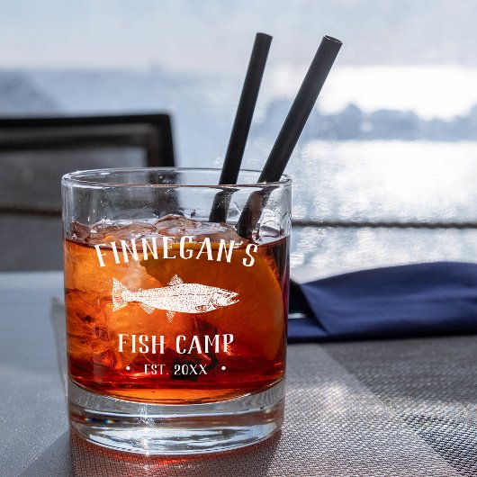 Verre À Whisky Cabine de pêche rustique marine et blanche Personn