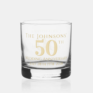 Verre À Whisky Cadeau personnalisé 50e anniversaire de mariage en