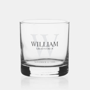 Verre À Whisky Cadeau Personnalisé pour Garçons d'Honneur Monogra