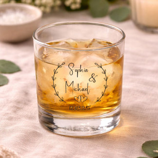Verre À Whisky Cadeaux de Mariage Noms de Typographie Personnalis