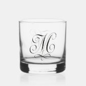 Verre À Whisky calligraphie "M" Verrerie gravée (Recto)