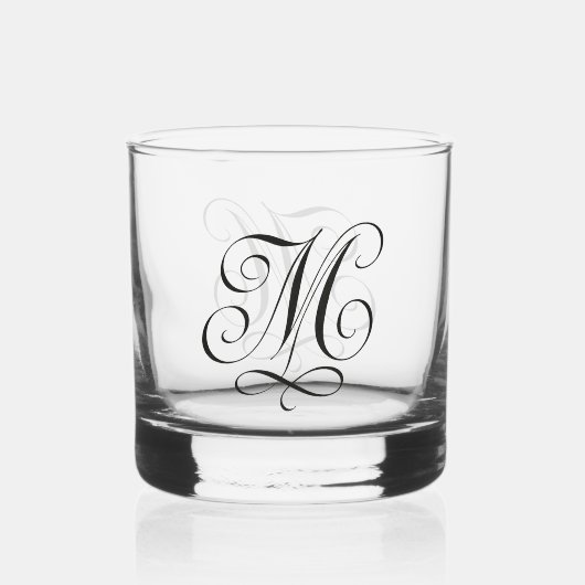 Verre À Whisky calligraphie "M" Verrerie gravée (Verso)