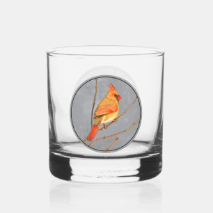 Verre À Whisky Cardinal sur la peinture de branche - Art original