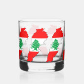 Verre À Whisky Carte du Liban avec drapeau (Recto)