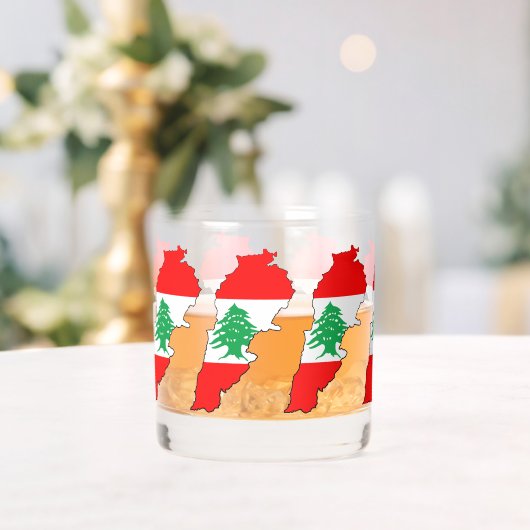 Verre À Whisky Carte du Liban avec drapeau (Insitu (Mariage))