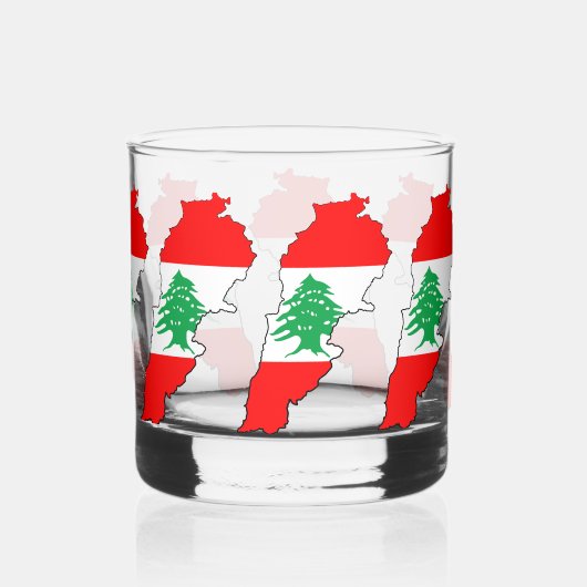 Verre À Whisky Carte du Liban avec drapeau (Verso)