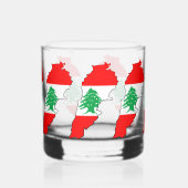 Verre À Whisky Carte du Liban avec drapeau (Gauche)