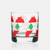 Verre À Whisky Carte du Liban avec drapeau (Droite)
