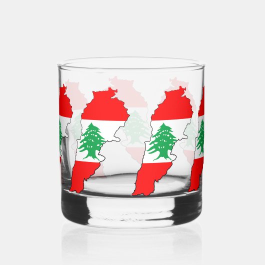 Verre À Whisky Carte du Liban avec drapeau (Droite)