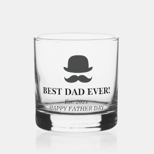 Verre À Whisky Casquette classique et Fête des pères de moustache
