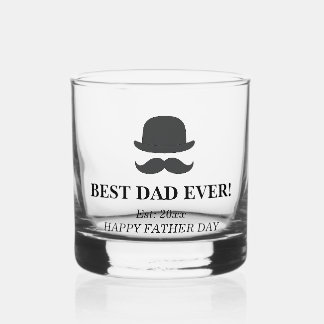 Verre À Whisky Casquette classique et Fête des pères de moustache