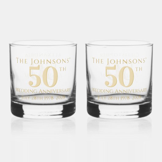 Verre À Whisky Célébration de 50 ans de mariage (Recto)