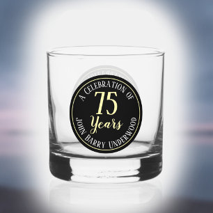 Verre À Whisky Célébration d'un 75e anniversaire