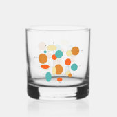 Verre À Whisky Cercles De Crème Turquoise Orange Mi-Siècle (Verso)