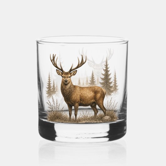 VERRE À WHISKY CERF – COLLECTION DE CHASSE (Recto)