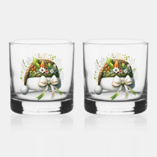 Verre À Whisky Chapeau de Père Noël avec feuilles et fleurs