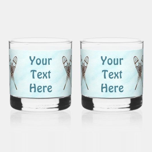 Verre À Whisky Chaussures À Neige Sur Papier Ancien (Verso)