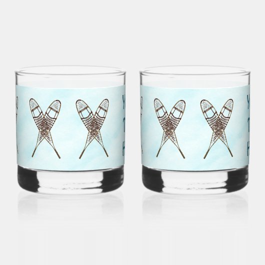 Verre À Whisky Chaussures À Neige Sur Papier Ancien (Gauche)