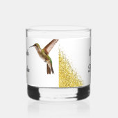 Verre À Whisky Chic Green Hummingbird et Gold Dust Mariage (Gauche)