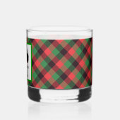 Verre À Whisky Chien écossais customisé et Tartan Joyeux Noël (Gauche)