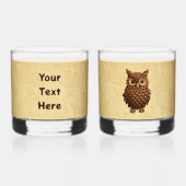 Verre À Whisky Chouette du cône de pin (Verso)