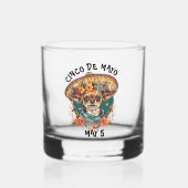 Verre À Whisky Cinco de Mayo Chihuahua portant Sombrero & Serape (Recto)