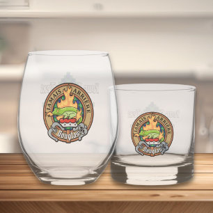 Verre À Whisky Clan Douglas Crest sur Tartan