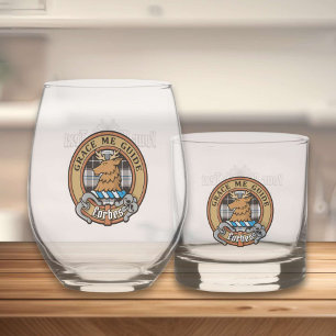 Verre À Whisky Clan Forbes Crest sur la robe Tartan