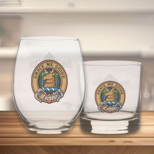 Verre À Whisky Clan Forbes Crest sur Tartan