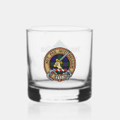 Verre À Whisky Clan Gunn Crest sur Tartan (Recto)