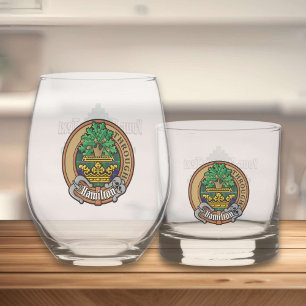 Verre À Whisky Clan Hamilton Crest sur la chasse Tartan