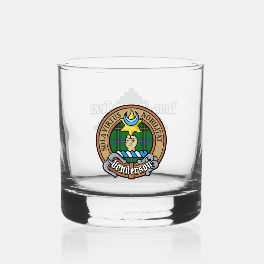 Verre À Whisky Clan Henderson Crest sur Tartan (Recto)