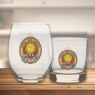 Verre À Whisky Clan Kerr Crest sur Tartan