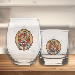 Verre À Whisky Clan Leslie Crest sur Red Tartan