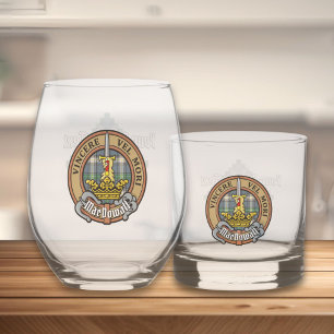 Verre À Whisky Clan MacDowall Crest sur Tartan
