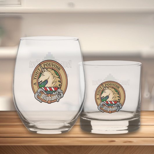 Verre À Whisky Clan Oliphant Crest sur Tartan