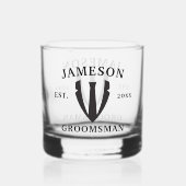 Verre À Whisky Classic Groomsman Cravate noire Tuxedo (Recto)