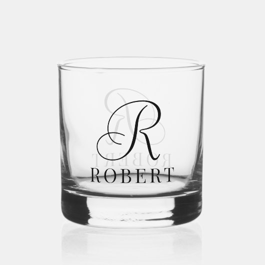 Verre À Whisky Classic Monogram Personalized Name (Verso)