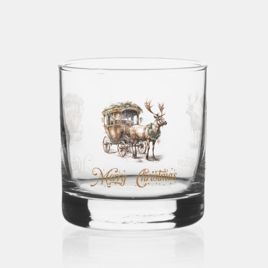 Verre À Whisky Classique sauge sainte verdure or renne Noël (Gauche)