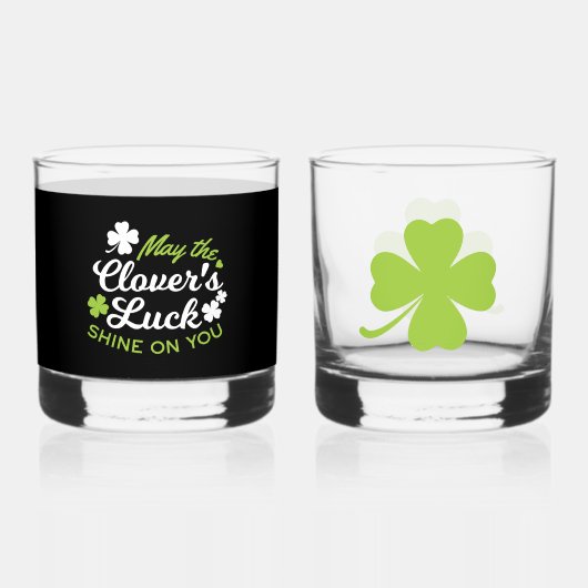 Verre À Whisky Clover Luck Charm : Que la chance du Clover Shine (Verso)