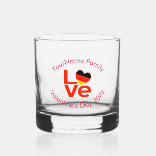 Verre À Whisky Cœur allemand drapeau rouge personnalisé LOVE