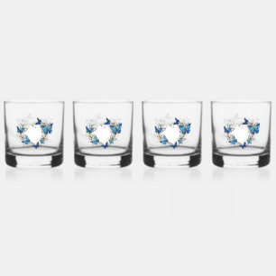 Verre À Whisky Coeur bijoux avec papillons Morpho