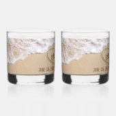 Verre À Whisky Coeurs de plage mariages avec noms (Gauche)