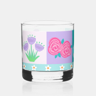 Verre À Whisky Conception de fleurs vibrantes en fleurs
