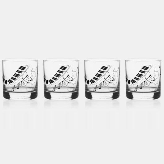 Verre À Whisky Conception de thème de musique de piano (Recto)