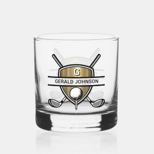 Verre À Whisky Conception élégante de monogramme de golf personna