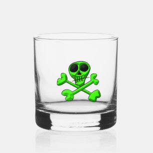 Verre À Whisky crâne vert néon