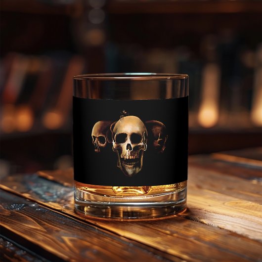 Verre À Whisky Crânes humains noirs