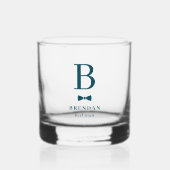 Verre À Whisky Cravate Bow Monogram Groomsmen Best Man Mariage Ca (Recto)