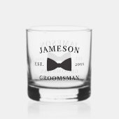 Verre À Whisky Cravate classique Groomsman Bow (Recto)